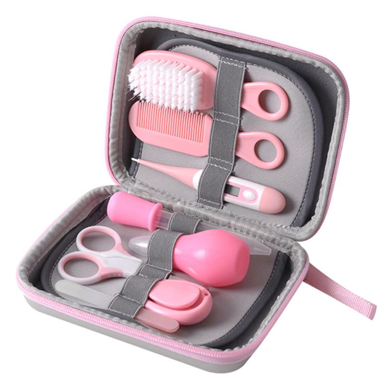 8 Teile/satz Baby Pflege Bausatz Thermometer Ätherisches Baby Pflege Artikel Ideal für Kleinkind Mädchen Jungen: Rosa
