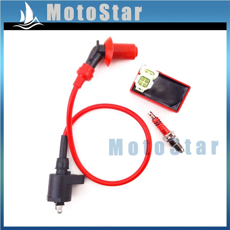 Ignition Coil + 6 Pin AC CDI Box + A7TC Spark Plug For Chinese GY6 50cc 125cc 150cc Engine Moped Scooter ATV Quad Go Kart