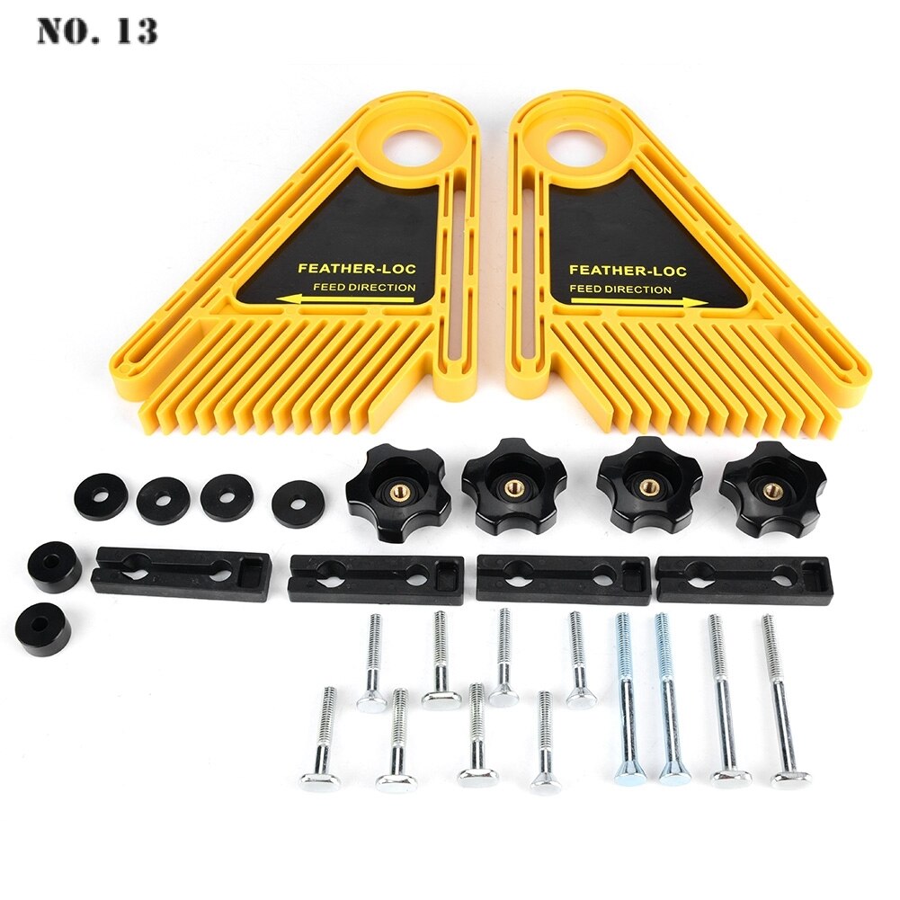 Featherboard Plastic Double Featherboards Table Saw for Trimmer Router Table Saw Woodworking Accessories Golden 1 Set