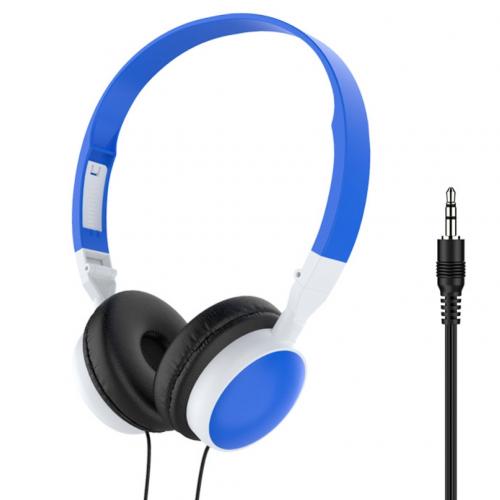 Casque filaire filaire pliable 3.5mm HiFi Audio basse casque casque de jeu pour téléphone/tablette accessoires de téléphone portable: Light Blue