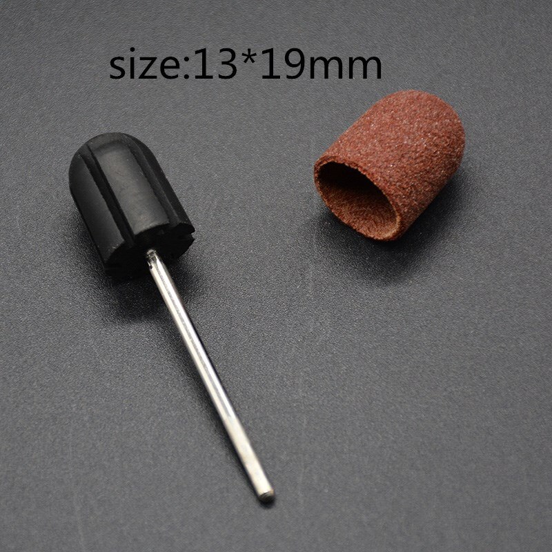 Maohang nagelschuurbanddop rubberen doorngreep manicureboormachine accessoire (1 stuks dop +1 stuks rubberen greep): 1319mm