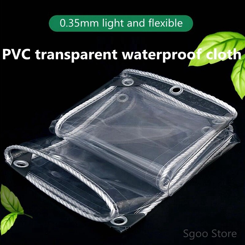 Thick 0.35mm Transparent PVC Rainproof Cloth Balcony Bonsai Succulent Plants Keep Warm Tarpaulin Pet Dog House Cover Waterproof