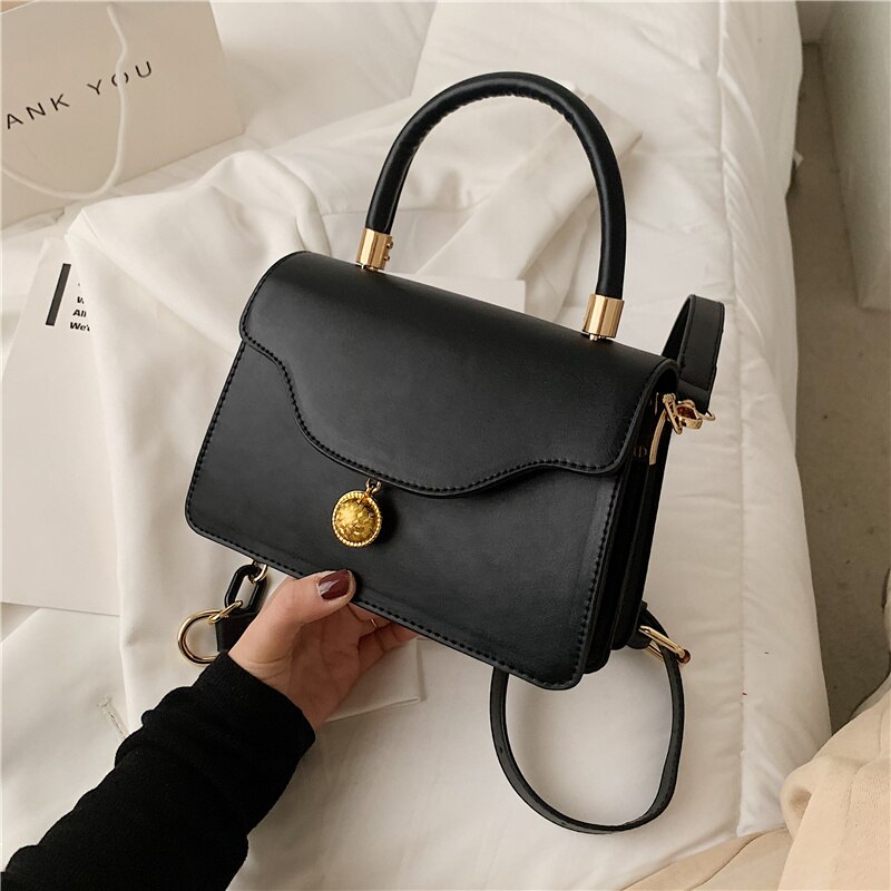 Kleine Flap Crossbody Tassen Voor Vrouwen Pu Lederen Draagtas Luxe Messenger Bag Lady Effen Kleur Schouder handtas: black