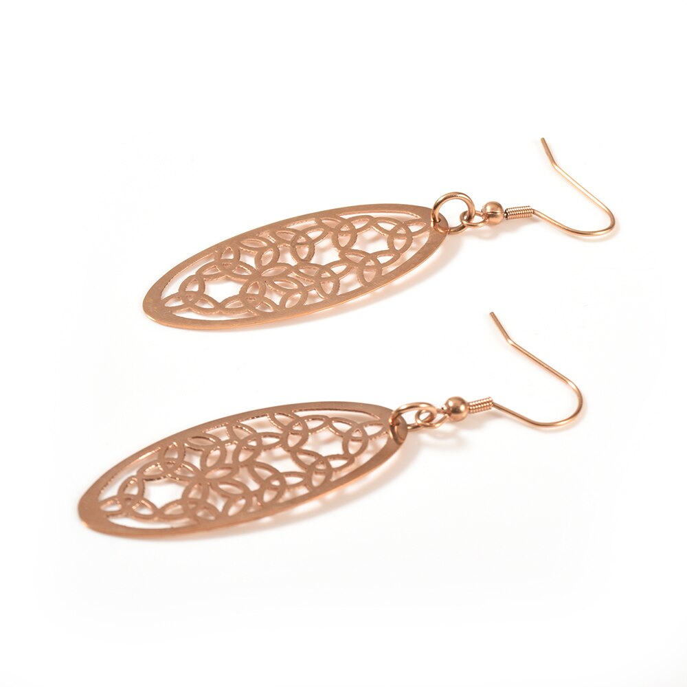 Wollet Schmuck Titan Ohrring Jacken Für Frauen Rose Gold Farbe Klassische Vintage Ethnische