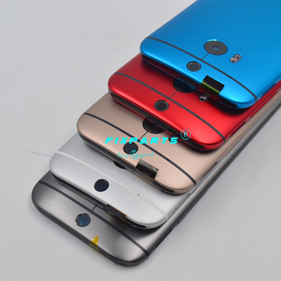 Neue Metall Zurück Abdeckung Für HTC EINS 2 M8 Batterie Abdeckung Zurück Hinten Gehäbenutzen Tür 5,0 zoll M8 Mini Batterie mit Energie Volumen Tasten