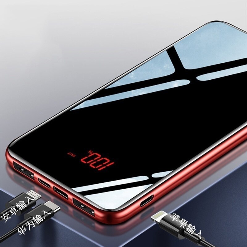 30000 mAh moc Bank przenośna ładowarka robić telefonu komórkowego LCD pełny ekran lustrzany Powerbank robić smartfonów zewnętrzna ładowarka robić baterii