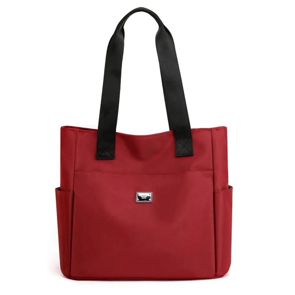 Bolsa tote de mão de grande capacidade, de alta qualidade, leve, à prova d'água, de nylon, bolsa de ombro para trabalho, escola e viagem, bolsa de ombro: Bege