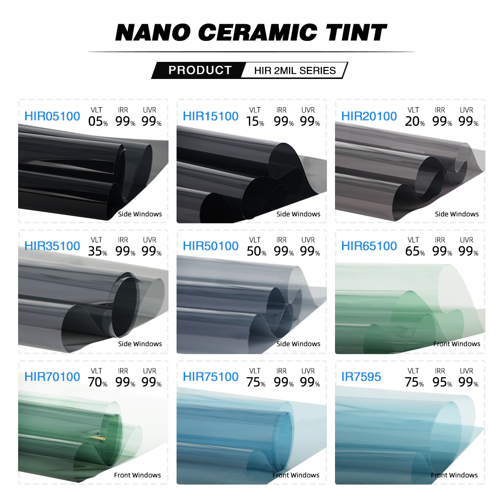 50cmX5m TSER 80% IRR100% HD Nano Ceramic Car Film High Heat Resistant Tint Solar Protection Car Window Sticker Films