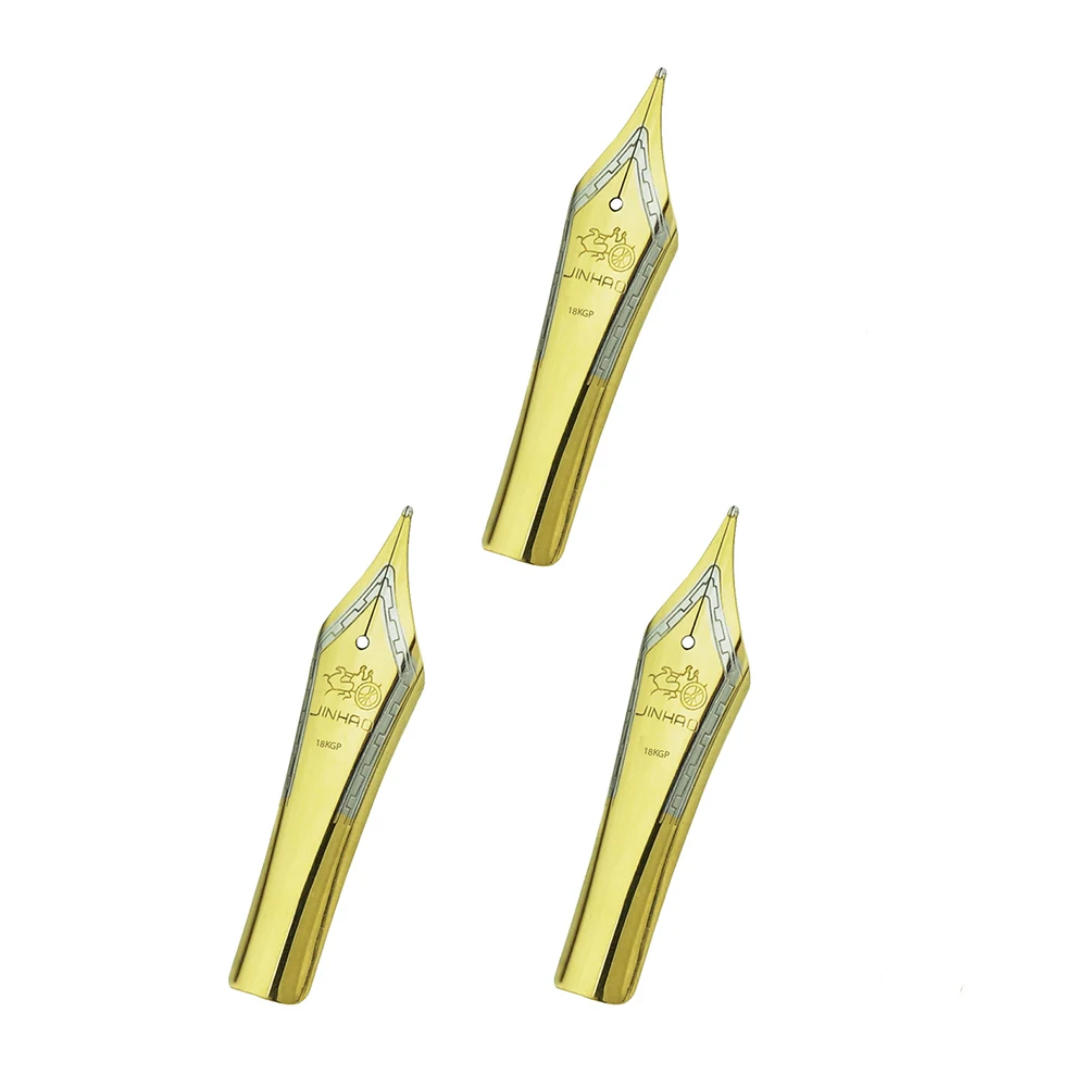 3PCS/ 5PCS Original Jinhao Fountain Pen Nibs #6 Nib Golden/Silver EF F M Size for Jinhao 100, 450, 159, 750, Double Dragon Pens: Red