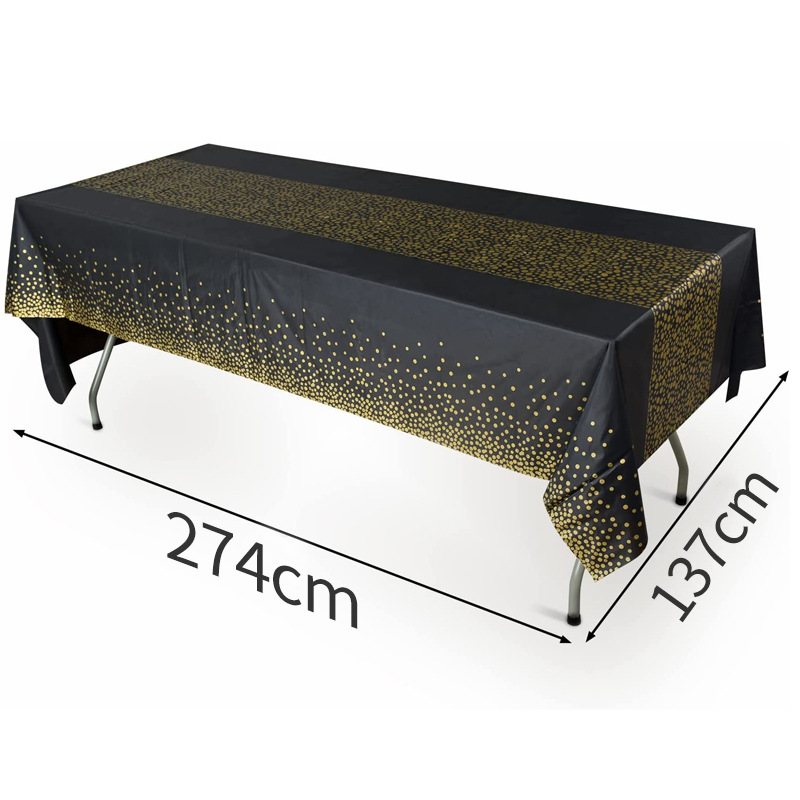 10PCs Disposable Tablecloth Birthday Thickened Polka Dot Printing Plastic Dining Table Tablecloth