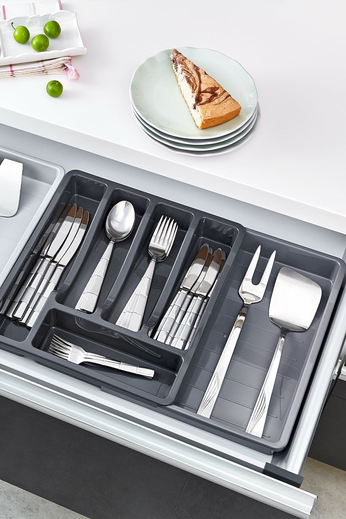 Kitchen Organizer Expandable Cutlery Drawer Storage Box Tray Fork Spoon Divider Plastic Container plateau Knife Block Holder