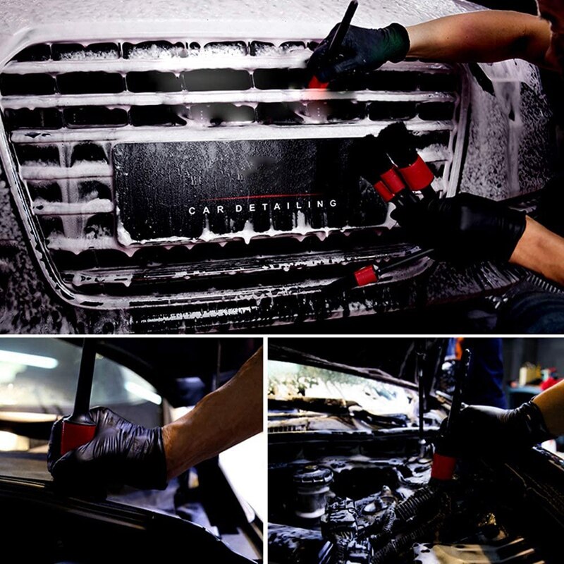 Auto bil detaljeringsbørste sæt inklusive bildetaljer børster mikrofiber bilklud luftventilator til rengøring af bil