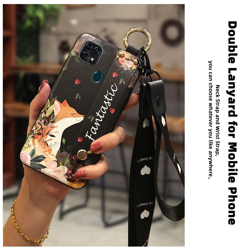 Schokbestendig Siliconen Telefoon Geval Voor Zte Blade 20 Lanyard Vuilwerend Polsband Voor Vrouw