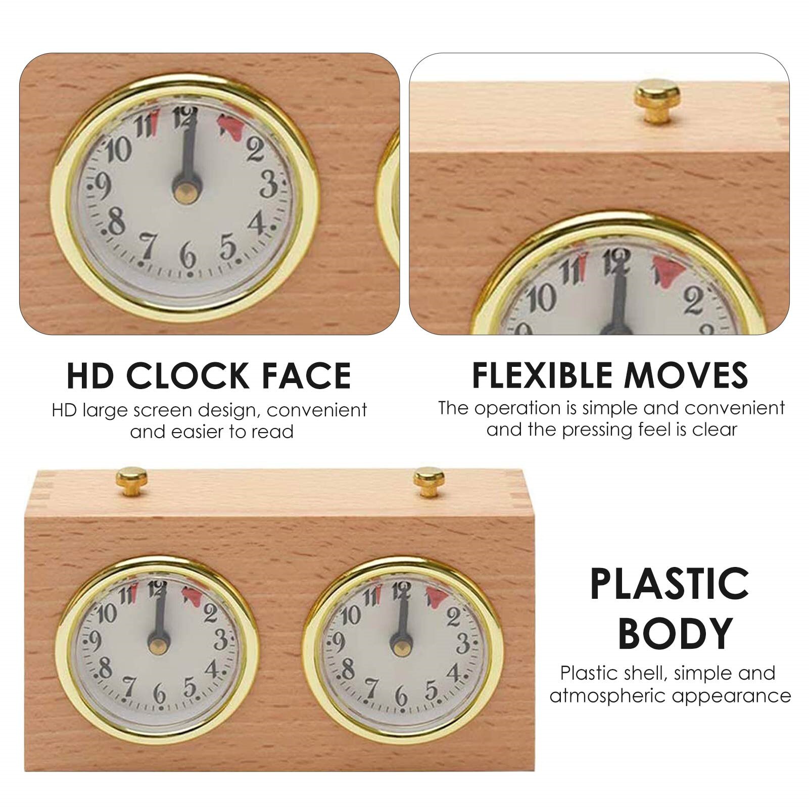Wooden Chess Clocks Portable Digital Chess Board Competition Count Up Down Chess Games Electronic Alarm Stop Timer