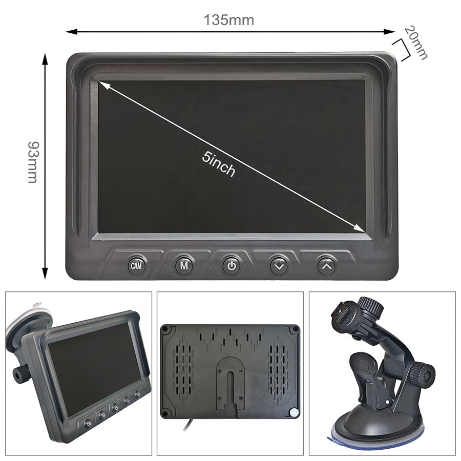 DIYKIT 1024x600 5 Cal AHD IPS monitor z widokiem z tyłu samochodu cyfrowy ekran wyświetlacz wsparcie VCD DVD GPS kamera z 2 wejściami wideo