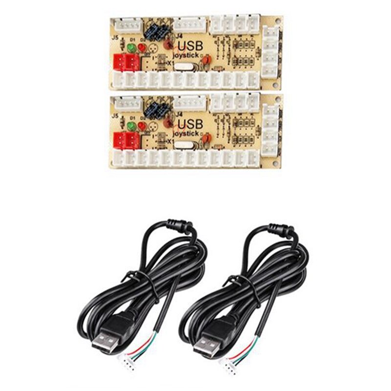 Arkade DIY Bausatz Teil 2X 8 Weg Joystick + 16X LED Beleuchtet drücken Tasten + 2 Spieler + Münze Für Himbeere Pi 3B Modell