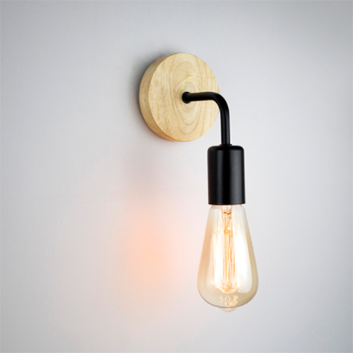 Væglampe i hampereb retrolampe indendørs væglampe loft industriel amerikansk stil  e27 110v 220v værelsesindretning væglampe: Sort