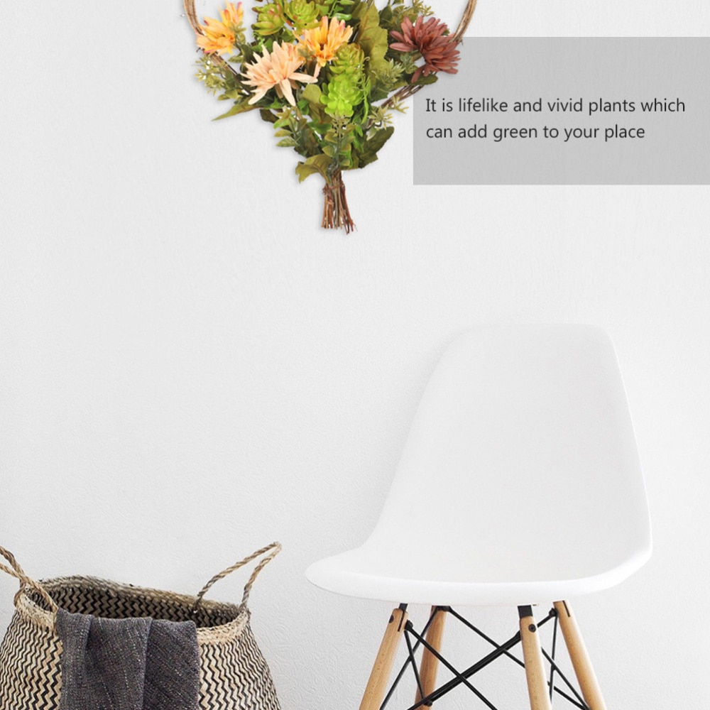 1pc Simulation Garland Heart Style Garland Fleshiness Decor Bedroom Wreath Simulation Garland for Door Wall Bedroom