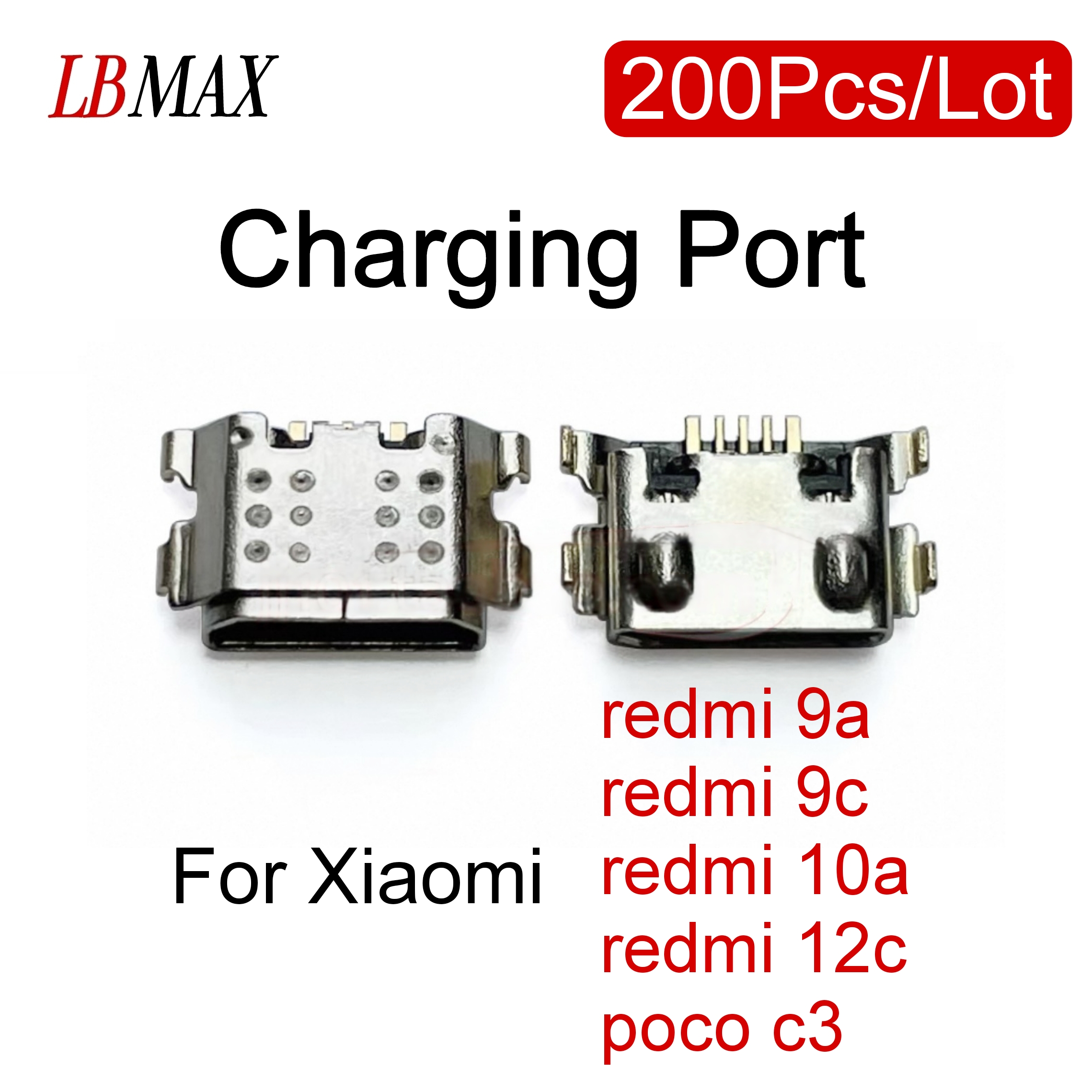 10-200pcs Micro USB Connector Charging Port Dock Plug Socket For xiaomi redmi 9a redmi 9c redmi 10a 12c poco c3 USB-C Repair: Orange