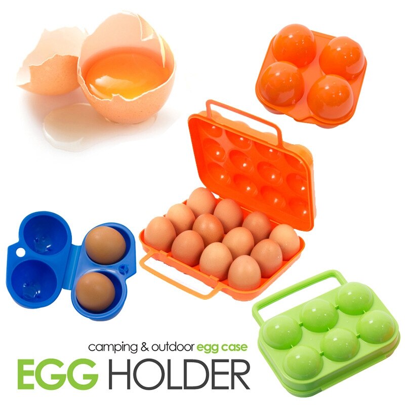 2/4/6/12 Grids Egg Storage Box Portable Egg Holder Container for Outdoor Camping Picnic Eggs Box Case Kitchen Organizer Case