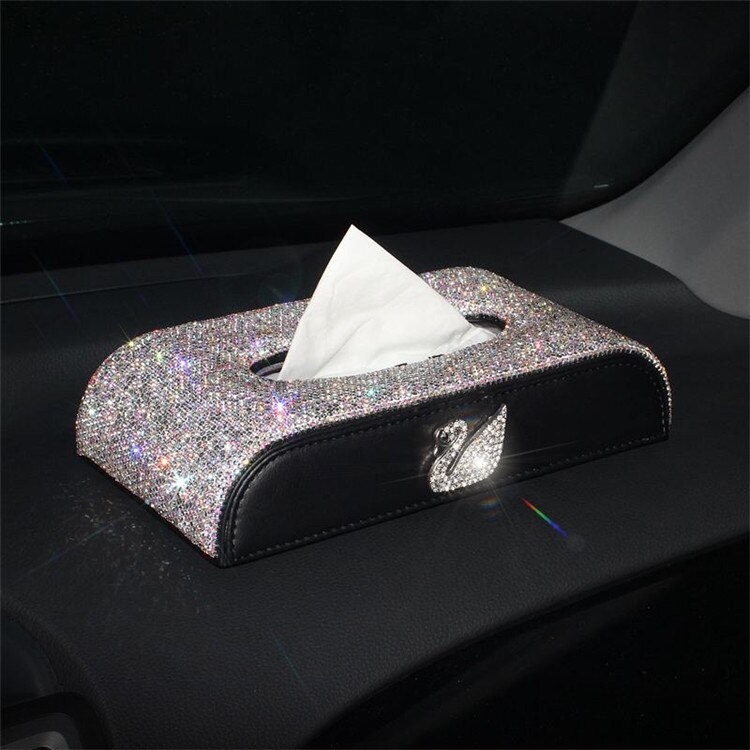 Caja de pañales para Interior de coche, accesorios de decoración de diamantes de cristal, 1 Uds.: Diamond swan