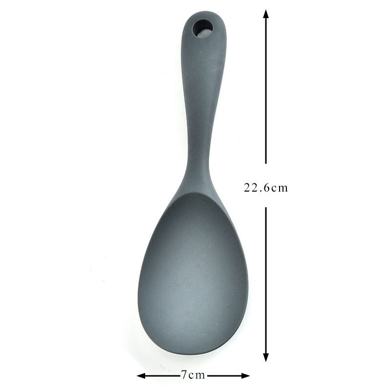 Utensilios de cocina de silicona para arroz, cucharillas accesorios de cocina de mango largo, resistente al calor sartén antiadherente, translúcido, 1 Uds.: gray