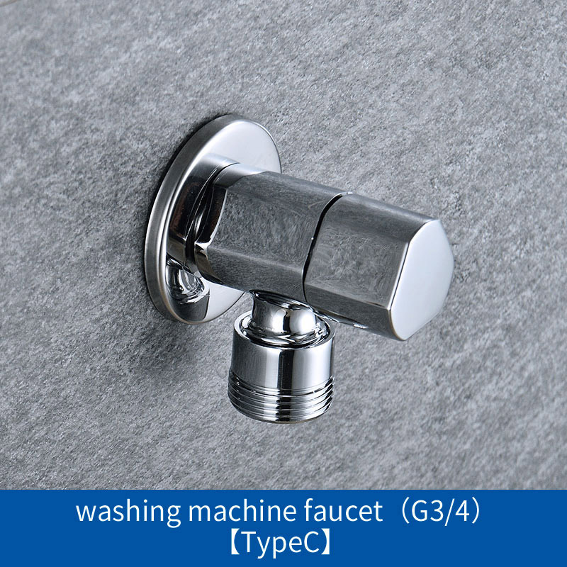 High Quailty Angle Valve Water Stop Valve For Faucet and Toile Wall Mounted G1/2 Inlet and Outlet Chrome Plated: Type C