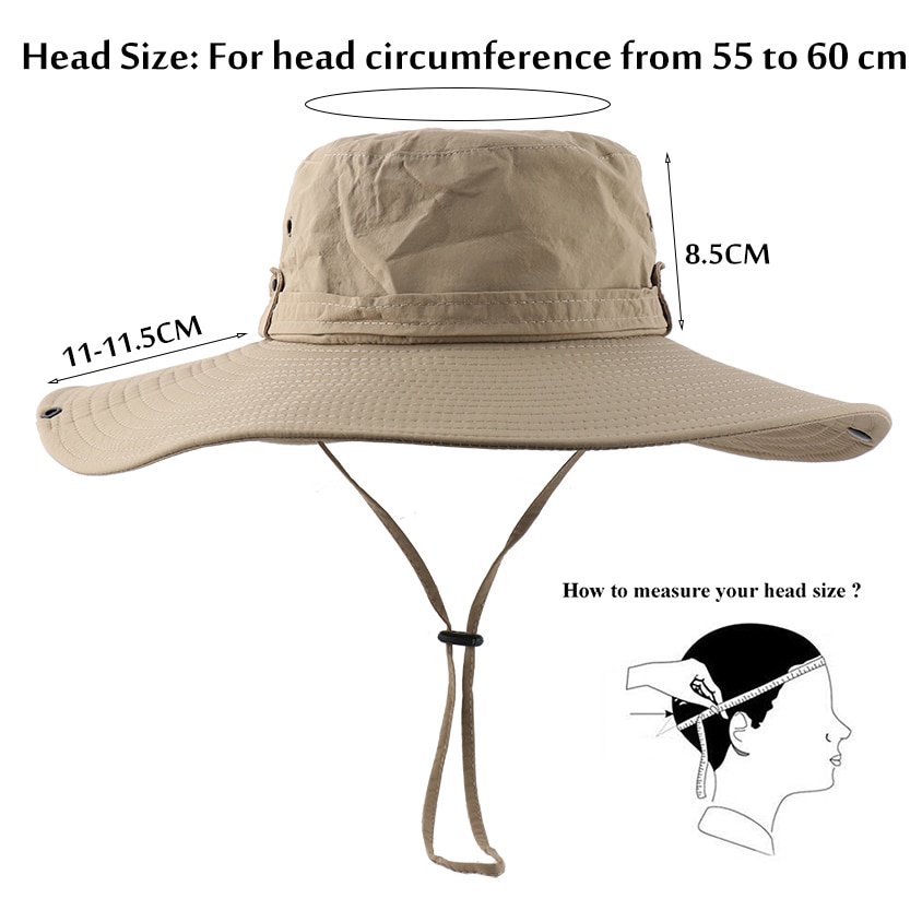 Camoland Waterdichte Emmer Hoed Mannen Zomer Anti Uv Zon Hoeden Outdoor Vissen Wandelen Boonie Caps Lange Brede Rand strand Cap