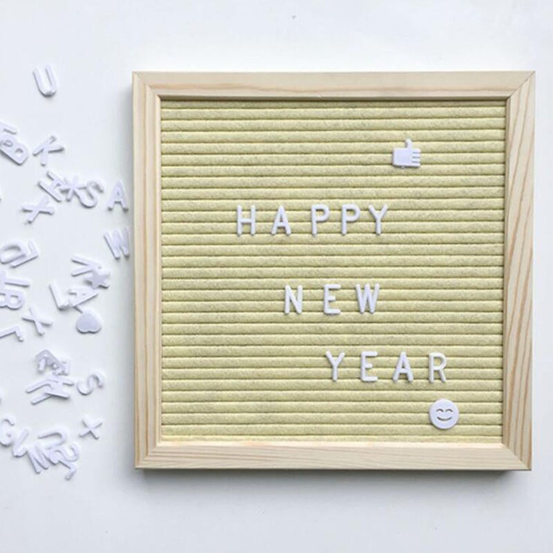 Beautiful Felt Letter Board Wooden Frame Changeable Symbols Numbers Characters Message Boards for Home Office Hogard: 10