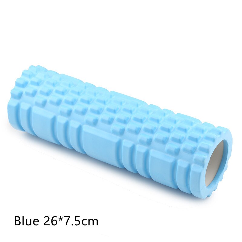 1 stk 26*7.5cm fitness rulle yoga foam roller fitness yoga tilbehør yoga cube foam roller muskel relax skum massage rulle: Blå