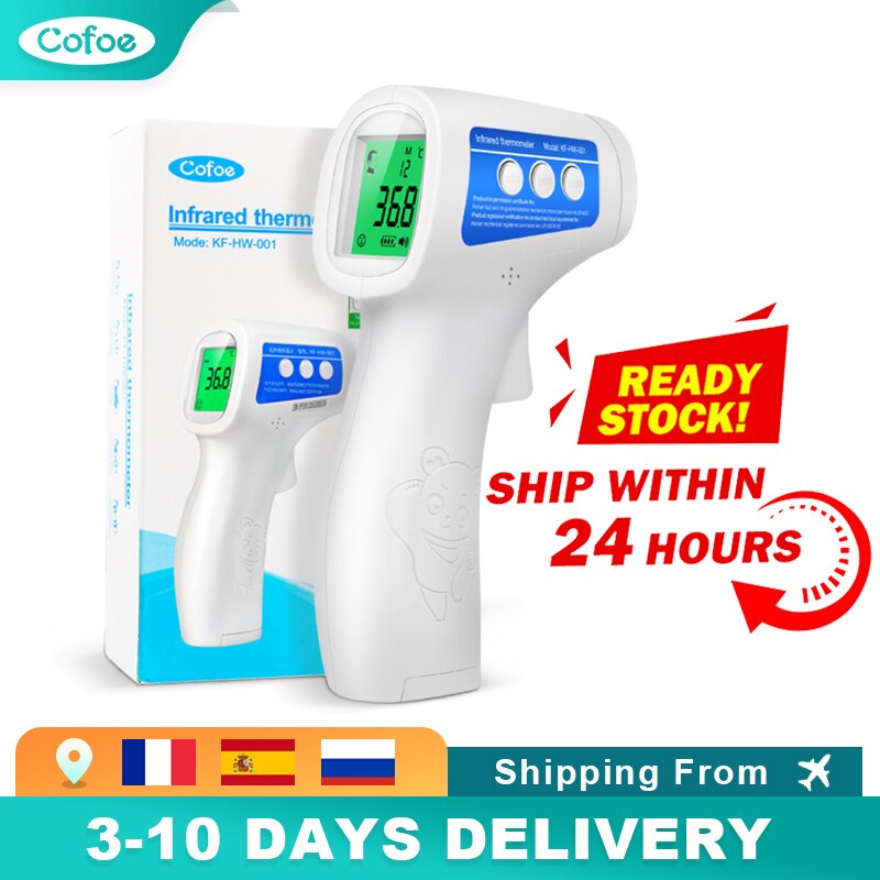 Cofoe Baby Voorhoofd Infrarood Thermometer Non-Contact Digita Koorts Thermometer Lcd Display Body/Object Temperatuur Meting