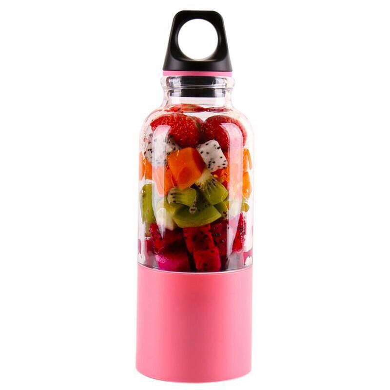 Juicepresser blender elektrisk kjøkkenmikser juicer fruktkopp liten bærbar mini food prosessor 45 sekunder rask juice: Rosa