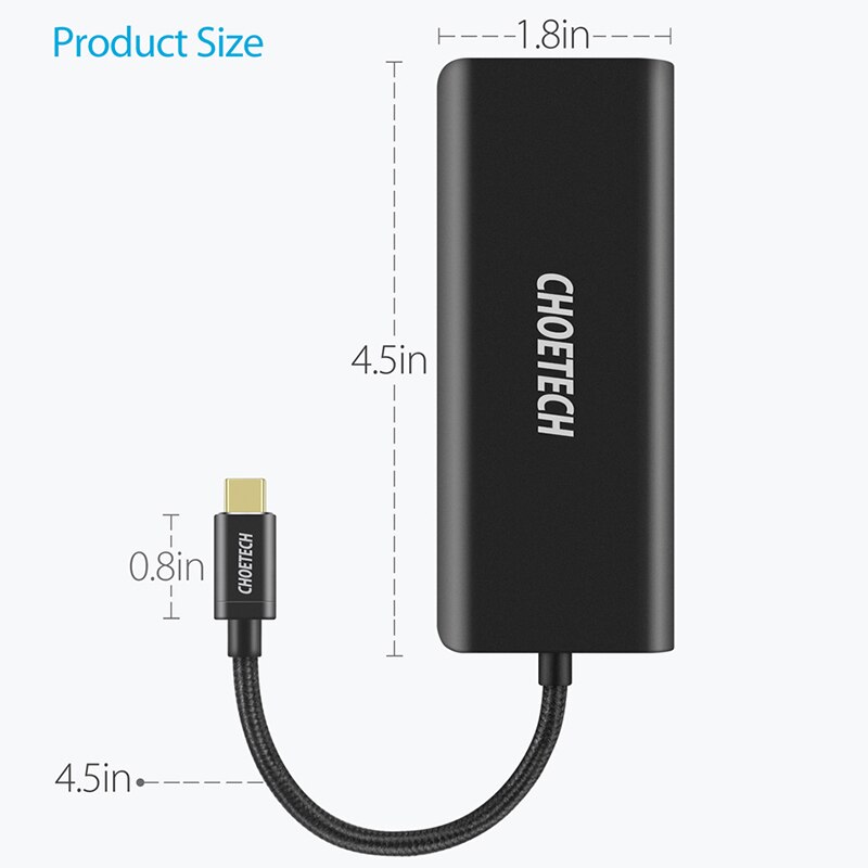CHOETECH USB HUB C HUB to Multi USB 3.0 HDMI RJ45 Adapter SD Reader for MacBook Pro USB-C Type C 3.0 Splitter 2 Port USB C HUB
