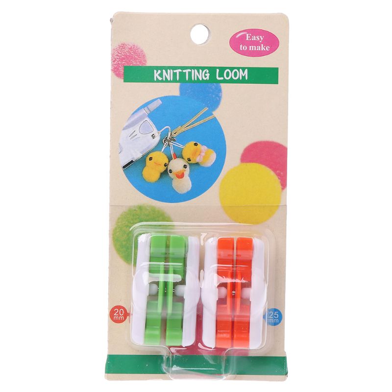 2Pcs Pompom Maker Fluff Ball Wever Diy Wol Gehaakte Breien Decoratie Loom Craft Tool Set M89A