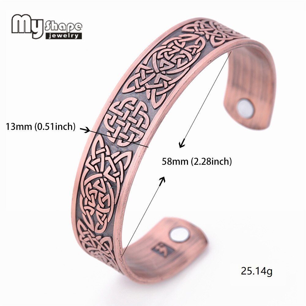 Mój kształt wiking bransoletki magnetyczne bransoletki rosyjski plac gwiazda amulet regulowany mankiet bransoletka dla mężczyzn klasyczny antyczna miedź