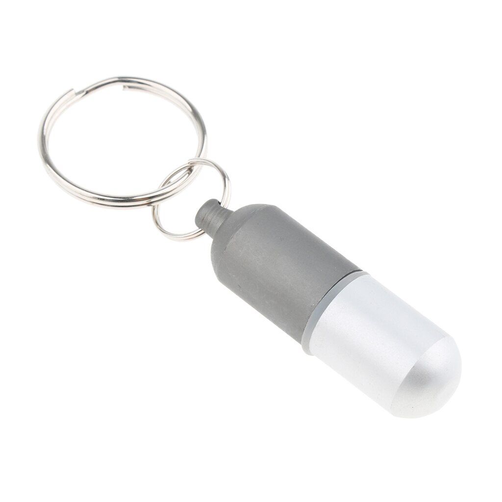 Waterdichte Aluminium Pil Opbergdoos Sleutelhanger Capsule Tablet Container Fles Houder: Gray S