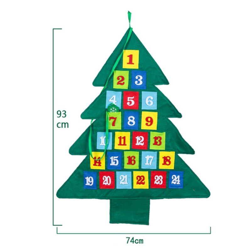 Non-woven Christmas Tree Hanging Advent Calendars 24 Days Countdown To Christmas For Home Office Party Decoration Kerst Kalender
