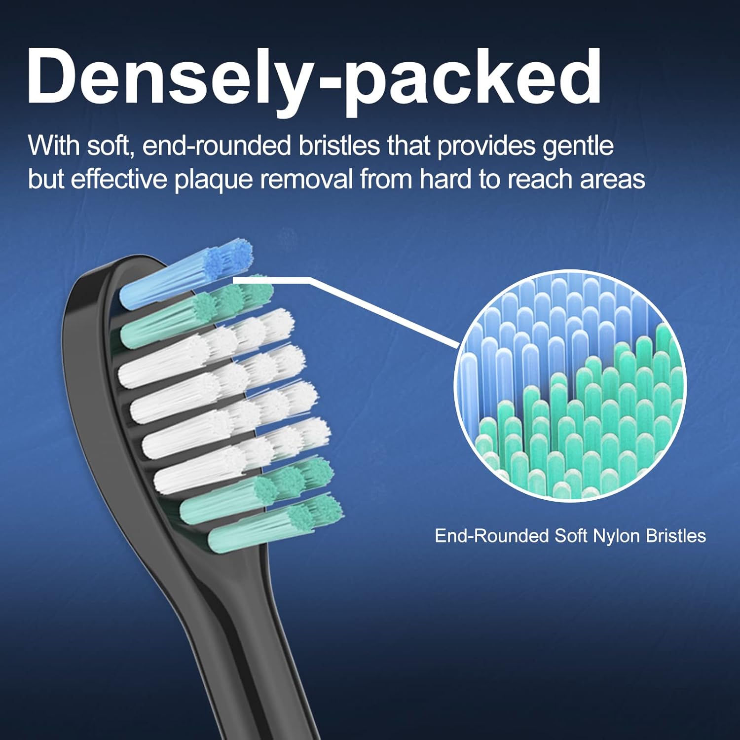 Replacement Toothbrush Heads for Aquasonic Black Series Pro Vibe Series Duo Series Pro Electric Toothbrush Refill Nylon Bristles