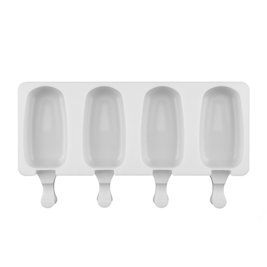 4 Cell Big Size Silicone Ice Cream Mold DIY Popsicle Molds Fruit Ice Cream Mold Desserts Freezer 20 Sticks