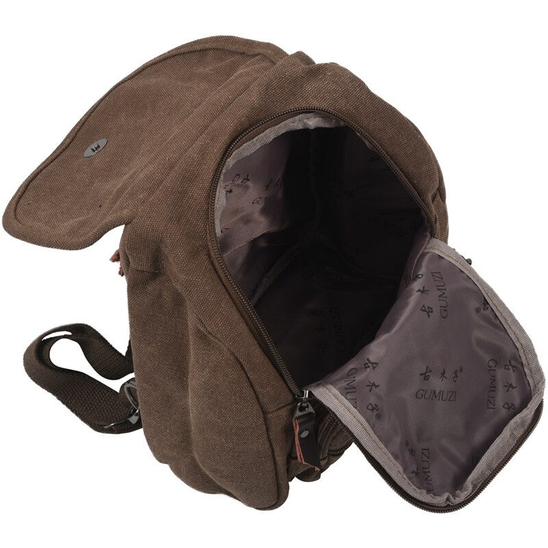 Canvas damesrugzak schooltas kleine studententas dames schoudertas, bruin