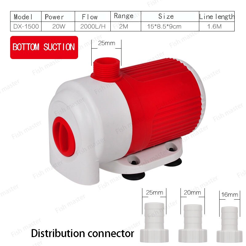 Aquarium Frequentie Conversie Waterpomp Dompelpomp Ultra-Stille Pompen Vis Vijver Bodem Zuig Aquarium Circulerende Filter P: DX-1500