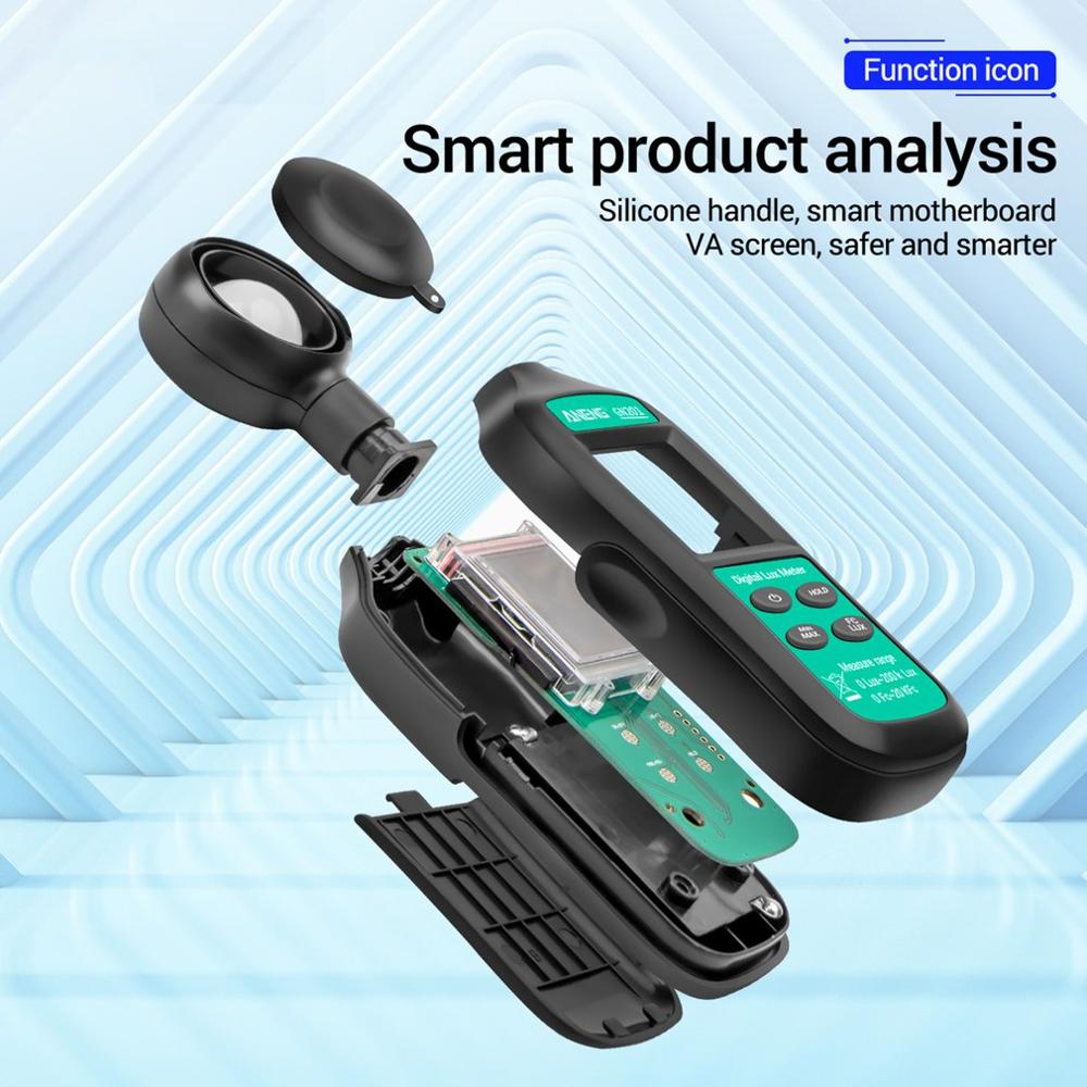 GN201 Luxmeter Digital Light Meter 200K Lux Meter Photometer uv Meter UV Radiometer Handheld Illuminometer Photometer