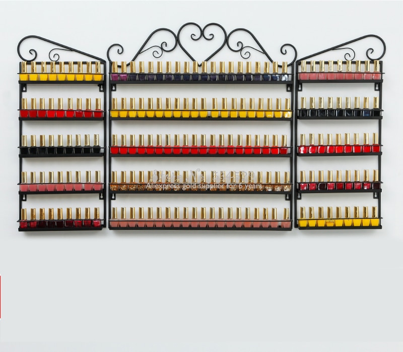 Grote Nagellak Opbergrek Muur Manicure Cosmetica Display Stand Moderne Metalen Nagellak Opslag Voor Nail Beauty Salon