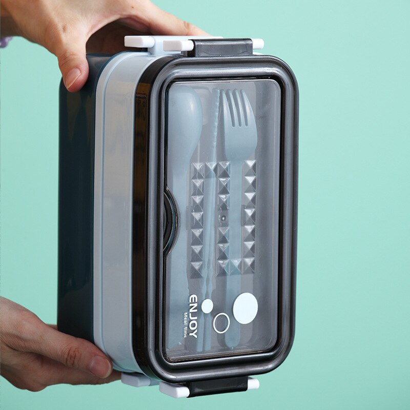 Lunch Box Bento Box for Student Office Worker Double-layer Microwave Heating Lunch Container Food Storage Container Box