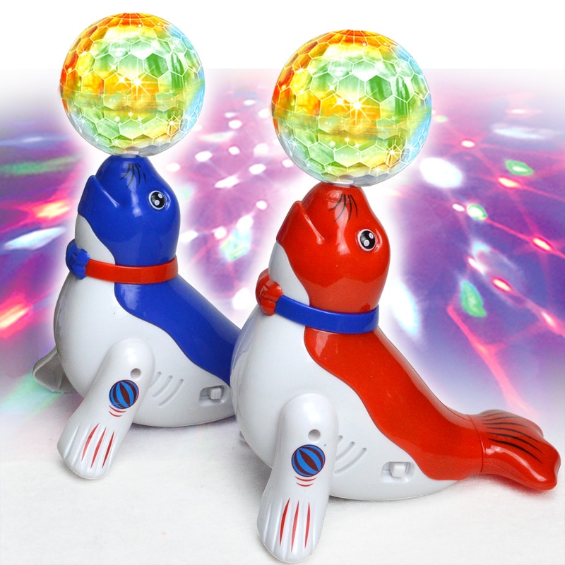 Elektrische zeeleeuw acrobatiek bal 3D licht projectie Elektrische Universele Puzzel Dier Speelgoed Elektrische Huisdier Speelgoed Muziek Speelgoed