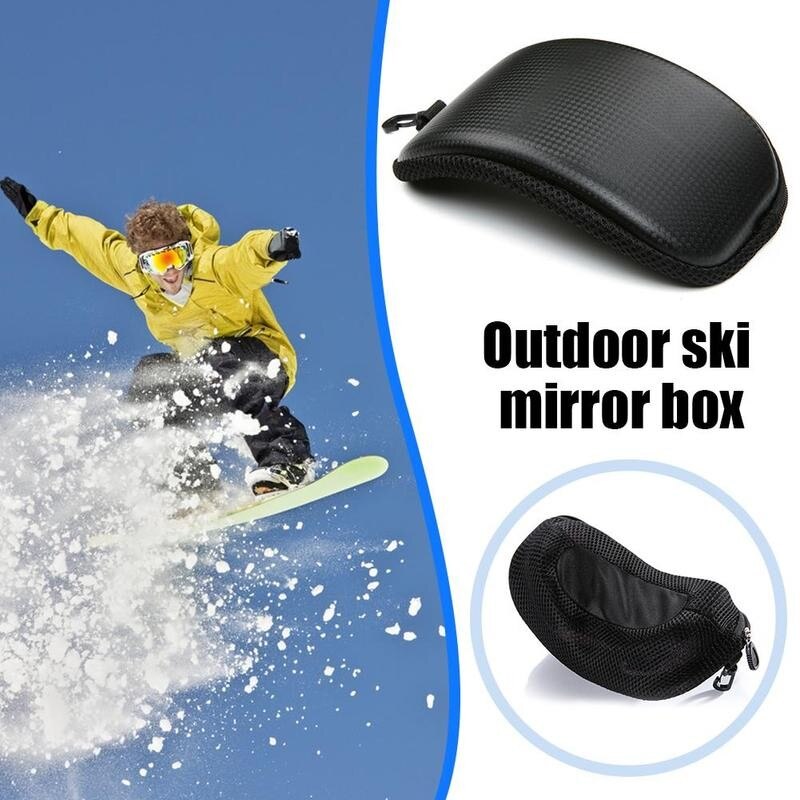 Waterdichte Draagbare Ski Goggle Protector Case (Zonder Bril) slagvast Ski Spiegel Doos Skiën Eyewear Zipper Hard Case