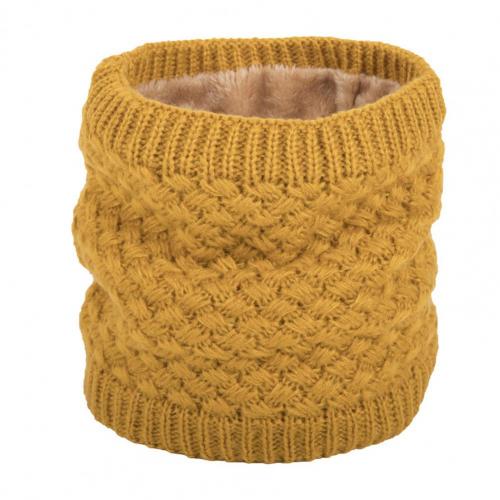 Women Winter Wrap Ring Thick Warm Soft Breathable Knitting Scarf Neckerchief: Yellow