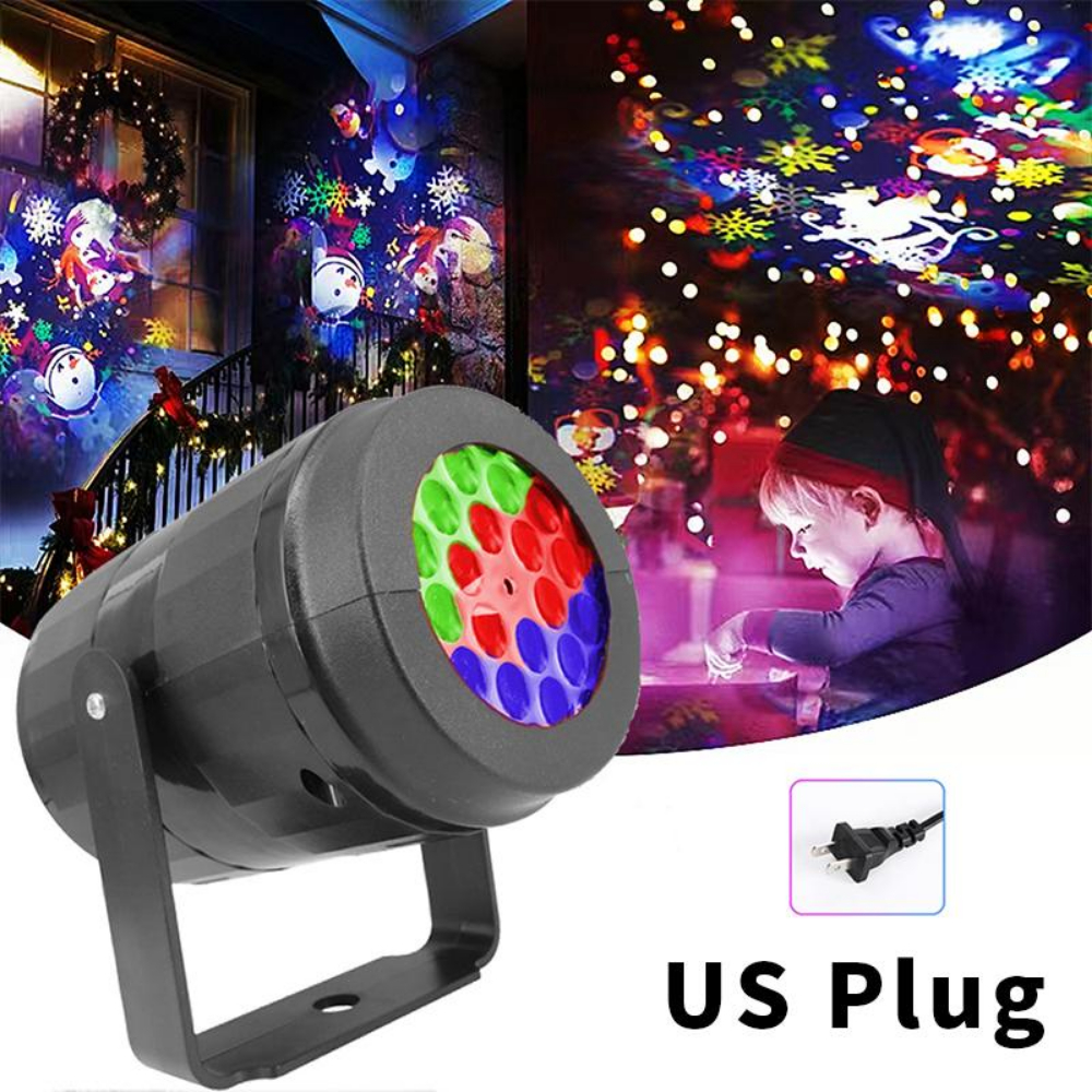 16 Patronen Led Sneeuwvlok Projector Verlichting Kerstprojectie Waterdichte Buitenlamp Sneeuw Spotlight Voor Feest: Fluorescentie Geel