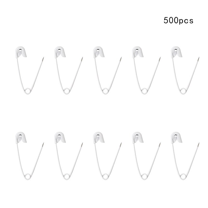 Miusie 500 Stuks Veiligheidsspelden Diy Naaien Gereedschap Accessoire Rvs Naalden Grote Veiligheid Pin Kleine Broche Kleding Accessoires: 500pcs White