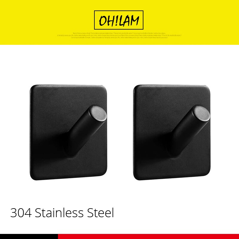 Adhesivo 3M, ganchos de acero inoxidable 304, puerta de pared, ropa, abrigo, sombrero, colgador de llaves, cocina, baño, ganchos de toallas a prueba de herrumbre